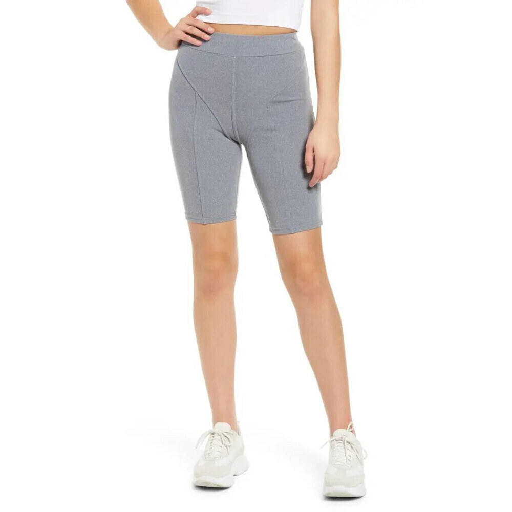 4th & Reckless women's blue Grey Ribbed Bike Shorts Size M